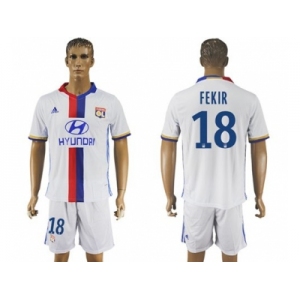 Lyon #18 Fekir Home Soccer Club Jersey2