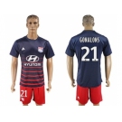 Lyon #21 Gonalons Away Soccer Club Jersey