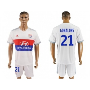 Lyon #21 Gonalons Home Soccer Club Jersey