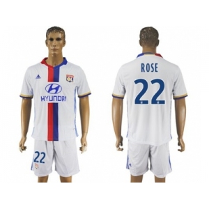 Lyon #22 Rose Home Soccer Club Jersey