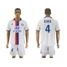 Lyon #4 Koneb Home Soccer Club Jersey