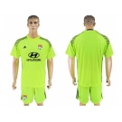 Lyon Blank Shiny Green Goalkeeper Soccer Club Jersey