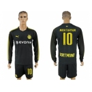 Dortmund #10 Mkhitaryan Away Long Sleeves Soccer Club Jersey