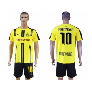 Dortmund #10 Mkhitaryan Home Soccer Club Jerseys