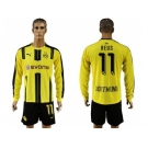 Dortmund #11 Reus Home Long Sleeves Soccer Club Jersey