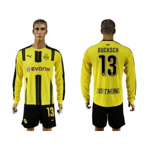 Dortmund #13 Ducksch Home Long Sleeves Soccer Club Jersey