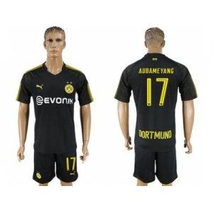 Dortmund #17 Aubameyang Away Soccer Club Jerseys