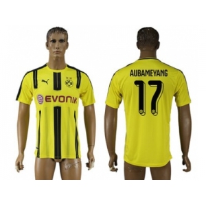 Dortmund #17 Aubameyang Home Soccer Club Jersey