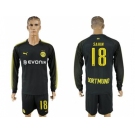 Dortmund #18 Sahin Away Long Sleeves Soccer Club Jersey