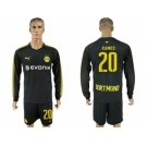 Dortmund #20 Ramos Away Long Sleeves Soccer Club Jersey