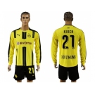 Dortmund #21 Kirch Home Long Sleeves Soccer Club Jersey