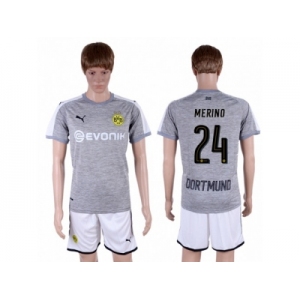 Dortmund #24 Merino Grey Soccer Club Jersey