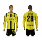 Dortmund #28 Ginter Home Long Sleeves Soccer Club Jersey