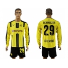 Dortmund #29 Schmelzer Home Long Sleeves Soccer Club Jersey