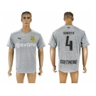 Dortmund #4 Subotic Grey Soccer Club Jersey