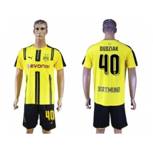 Dortmund #40 Dudziak Home Soccer Club Jerseys