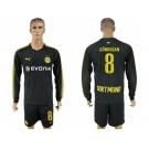 Dortmund #8 Gundogan Away Long Sleeves Soccer Club Jersey