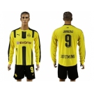 Dortmund #9 Januzaj Home Long Sleeves Soccer Club Jersey