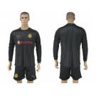 Dortmund Blank Black Long Sleeves Goalkeeper Soccer Club Jersey