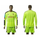 Dortmund Blank Green Long Sleeves Goalkeeper Soccer Club Jersey