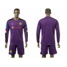 Dortmund Blank Purple Long Sleeves Goalkeeper Soccer Club Jersey