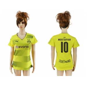 Women's Dortmund #10 Mkhitaryan Home Soccer Club Jersey