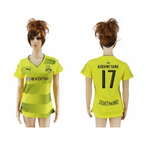 Women's Dortmund #17 Aubameyang Home Soccer Club Jersey