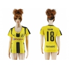 Women's Dortmund #18 Sahin Home Soccer Club Jersey1