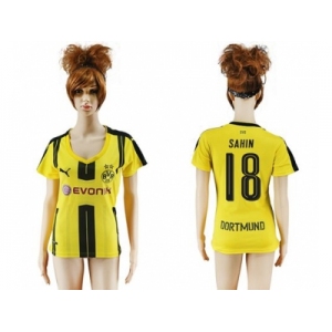 Women's Dortmund #18 Sahin Home Soccer Club Jersey1