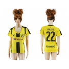 Women's Dortmund #22 Pulisic Home Soccer Club Jersey1