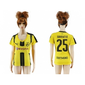Women's Dortmund #25 Sokratis Home Soccer Club Jersey1