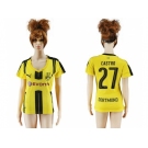 Women's Dortmund #27 Castro Home Soccer Club Jersey1