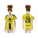 Women's Dortmund #28 Ginter Home Soccer Club Jersey1