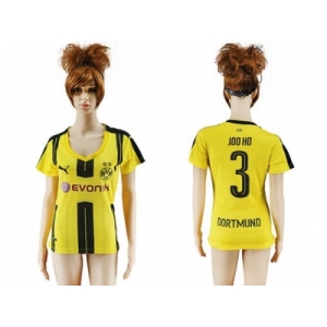 Women's Dortmund #3 Joo Ho Home Soccer Club Jersey1