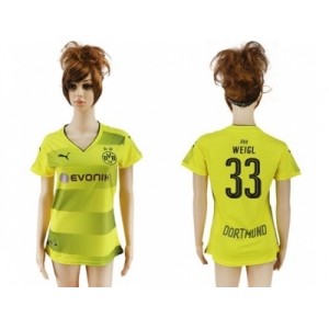 Women's Dortmund #33 Weigl Home Soccer Club Jersey
