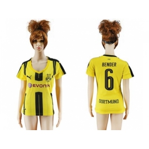 Women's Dortmund #6 Bender Home Soccer Club Jersey1