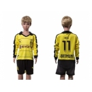 Dortmund #11 Reus Home Long Sleeves Kid Soccer Club Jersey1