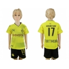 Dortmund #17 Aubameyang Home Kid Soccer Club Jersey