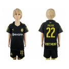 Dortmund #22 Pulisic Away Kid Soccer Club Jersey