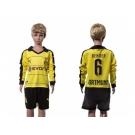 Dortmund #6 Bender Home Long Sleeves Kid Soccer Club Jersey