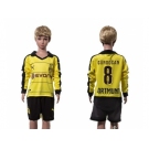 Dortmund #8 Gundogan Home Long Sleeves Kid Soccer Club Jersey