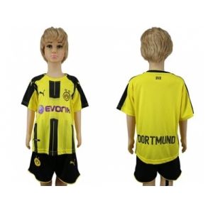 Dortmund Blank Home Kid Soccer Club Jersey1