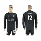 Leicester City #12 Hamer Black Goalkeeper Long Sleeves Soccer Club Jersey