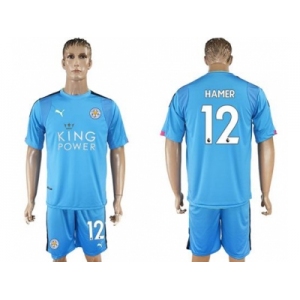 Leicester City #12 Hamer Light Blue Goalkeeper Soccer Club Jersey