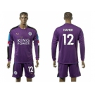 Leicester City #12 Hamer Purple Goalkeeper Long Sleeves Soccer Club Jersey