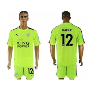Leicester City #12 Hamer Shiny Green Goalkeeper Soccer Club Jersey
