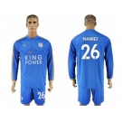 Leicester City #26 Mahrez Home Long Sleeves Soccer Club Jersey