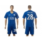 Leicester City #28 Fuchs Home Soccer Club Jersey 1