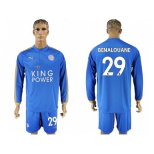 Leicester City #29 Benalouane Home Long Sleeves Soccer Club Jersey