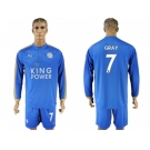 Leicester City #7 Gray Home Long Sleeves Soccer Club Jersey